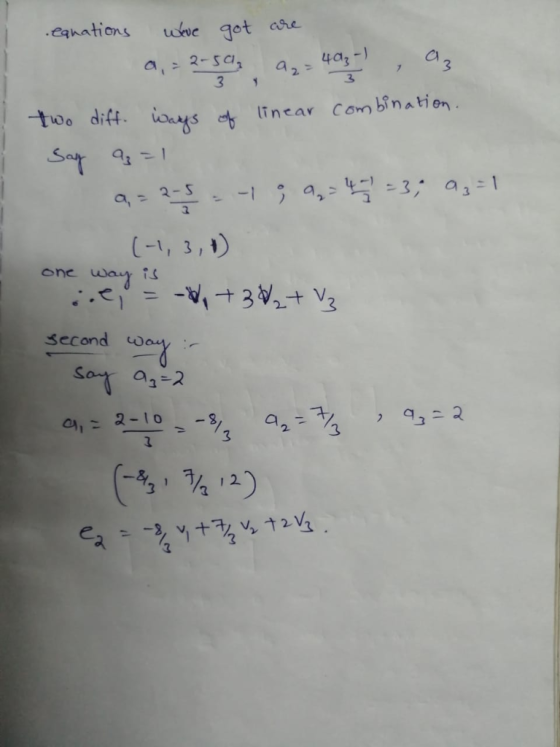 .eqnations eve got ce Cl 3 s linear Com binatien C-1, 3,) second ω @gー2 -4, 킴 2