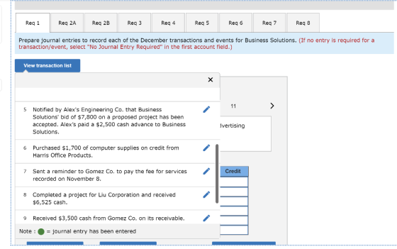 Req 1 Req! Req 2A Reg za ReqzB Req 2B Reg 3 Req3 Rega Reg 4 Reg 5 Req5 Req 6 Rego Req 7 Rea> Reqs Req 8 Prepare journal entri