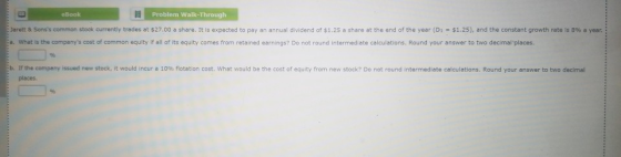 ebook Problem Walk-Through Jarett & Sonss common stock currently trades at $27.00 a share. It is expected to pay an annual d
