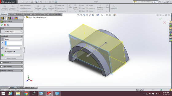Search SOLIDWORKS Help X DS SOLIDWORKS Part2 Swept Boss/Base Swept Cut Rib Fillet Linear rafi ed Wrap 2 Reference Curves Geom
