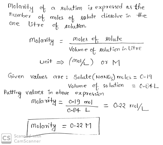 Molarity other of of a solution is expressed as the moles of solute dissolve in the me litre of solletion. Molavity = moles o