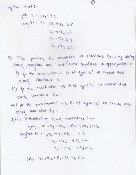 Gy even that; Subject to Men zs 3x1-x2 224 +2 28 4 + X2 25 XI-X2 24 nugol 2 zo sleek s Swreples a) The problem is converted t