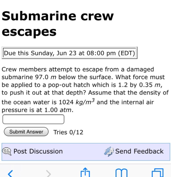 Submarine crew escapes Due this Sunday, Jun 23 at 08:00 pm (EDT) Crew members attempt to escape from a damaged submarine 97.0