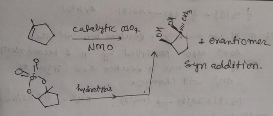 ko Gouem catalytic osoa & enantiomer syn addition. amo hydrolysis