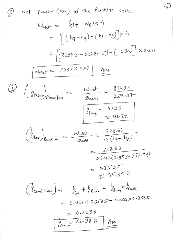 © Wivet Net power (kw) of the Rankine Cycle (WT-Wpxm I(haha)-(as hy) Jxmi [(32953 95:3 -2228005) - (12:30)] X0:321 - s IWnet