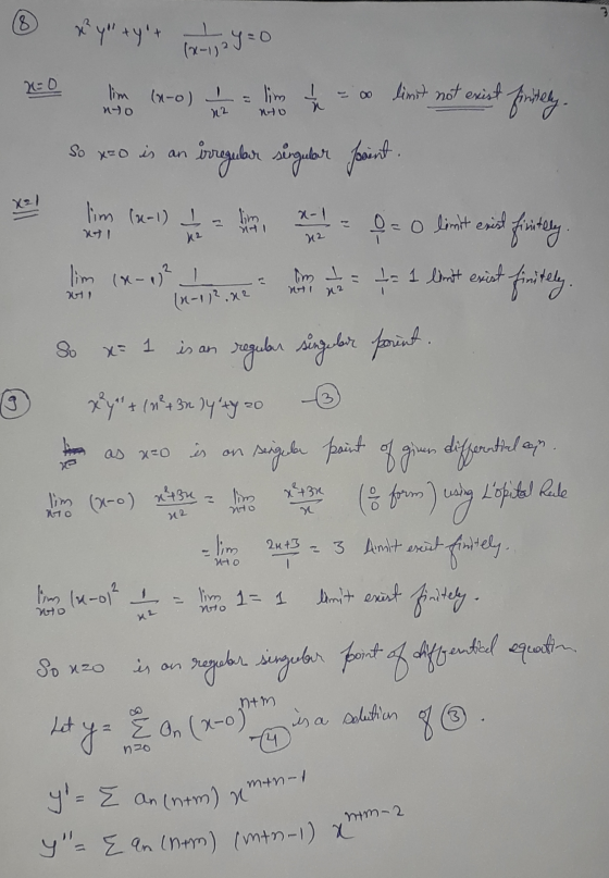 W 1-) 12 10 XBO XI 2 W ! X2 © у ( yo 3D n-o) li h a limite mot erist pruiken. So xo is an ovreguber singular farint. x! lim
