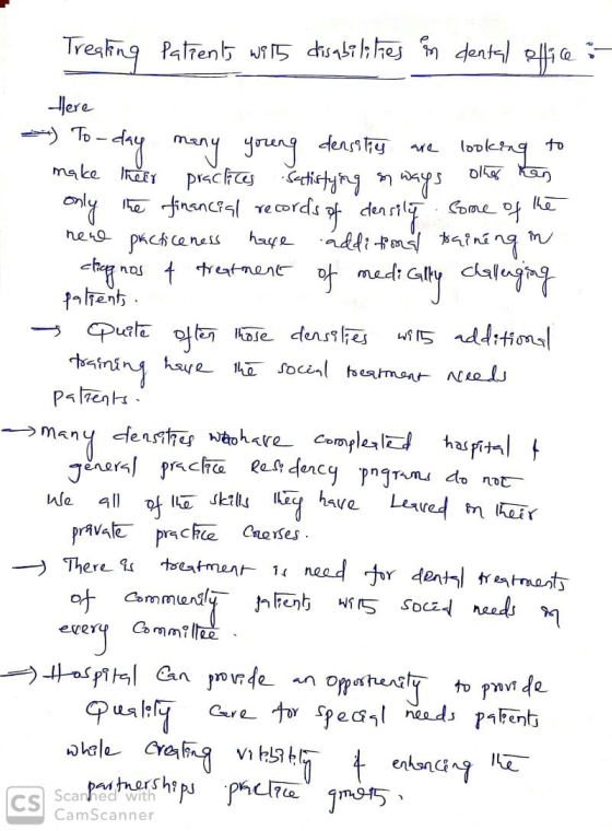 Treating Patients with disabilities in dental office : Here y to day many young densities are looking to make their practices