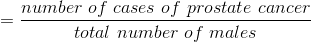 number of cases of prostate cancer total number of males