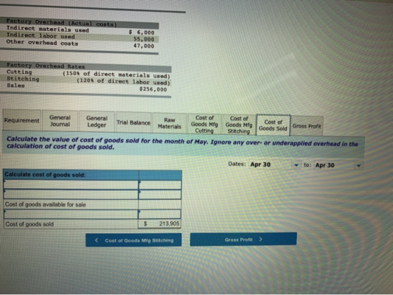 Factory Overhead (Actual costs) Indirect materials used Indirect labor used Other overhead costs $ 6,000 55,000 47,000 Factor