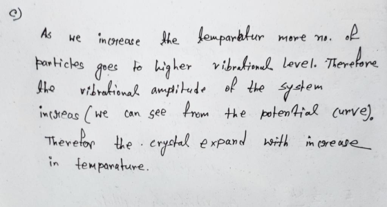 As we increase the temparkatur more no. of particles goes to higher vibrational level. Therefore the vibrational amplitude of
