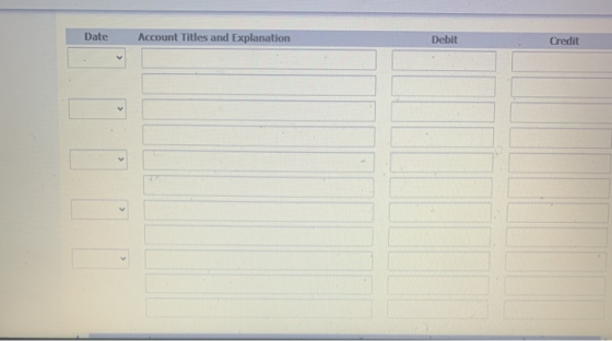 Date Account Titles and Explanation Debit Credit db