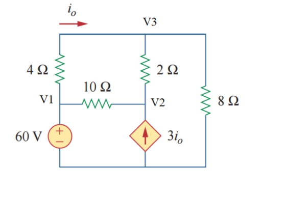 4 Ωξ 4 Ω3 10 Ω ξ 2 Ω - V2 ξ 8 Ω V1 60v (E)