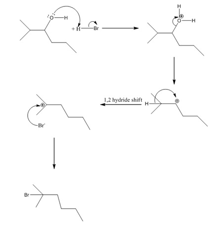 O-H 1,2 hydride shift Br Br
