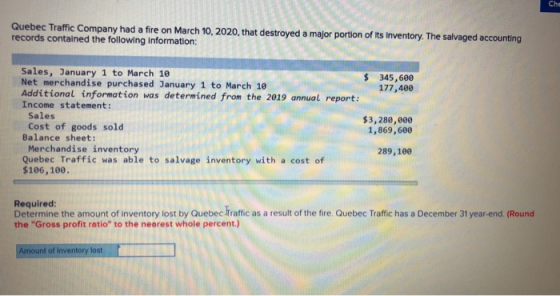 Che Quebec Traffic Company Had A Fire On March 10 2020 That Destroyed A Major Portion 