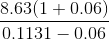 8.63(1+0.06) 0.1131 -0.06