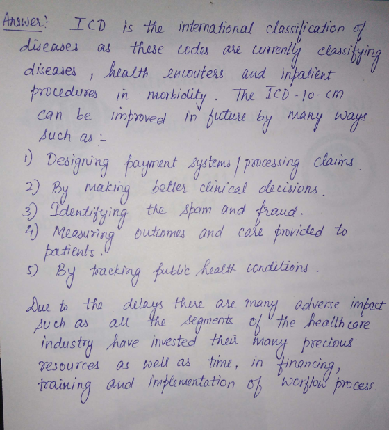 Answex- エCD ks the international classigcation diseases a½ those todos ave currently classi yi can be Improvee In hutuu by many w duch as Designin 2) By making bettes cliucal dacisions 3) daldlyying the 샤am and find ment systems prvcess ng claums and cae prwidled to pa fieats Backing fubic health conditiond to tho dulays hane ase many dverse im Much as an th Seamer) the health care industry have invested thei inany precious vesources as well as tmu, in training auol Implementation oh worjo process