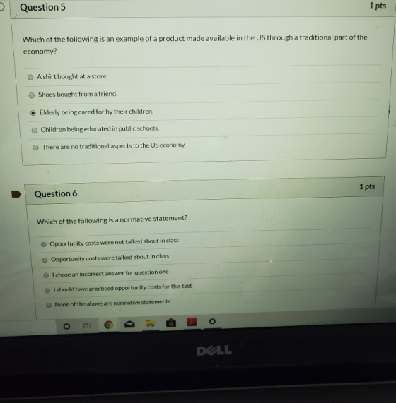 Question 5 1 pts Which of the following is an example of a product made available in the US through a traditional part of the