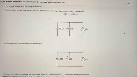 Circuit Analysis with Phasors and Complex Impedances: Node-Voltage Analysis - Copy 2 of 4 - Part A - Node voltage analysis wi