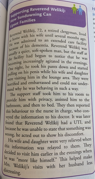 ting Reverend Welikii Sundowning Can supporting How Sunda upset Families Reverend Weliki at home with his He was admitte beca