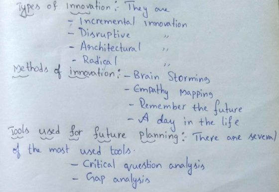 Types of Innovation. They are - Incremental innovation - Disruptive - Architectural , - Radical Methods of innovation : - Bra