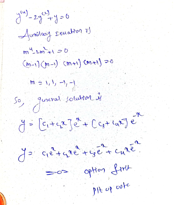 you get ty so Aunilary Sruation of muamti so (m-1) (m-1) (m+1) (m + 1/ 20 mzi;!, -,- so general queral solution i y = {citqx3