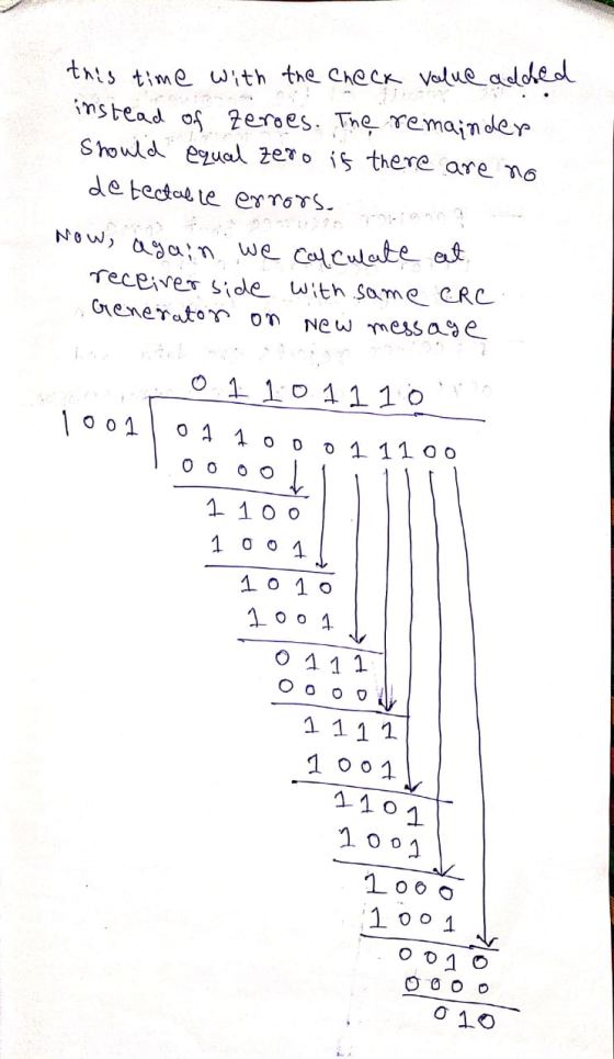 this time with the Check Velue added imSbead of 2eroes. The remajn der Should eual zeo is there are n6 de tectal te exTorS NO
