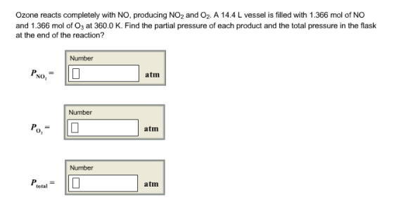Ozone reacts completely with NO, producing NO_2 an