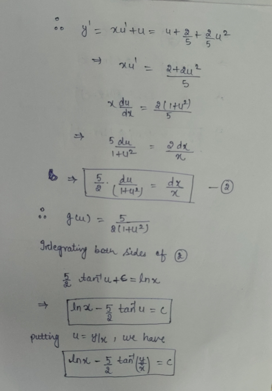 .. y= xuru= ut u + 2 + 24² xu = stau ² 5 x du 2 (1+2) da 5 1 5 du 1+42 a da 9 5 11 du da & Lite) &(142) grdegrating both sid