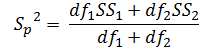 dfiSS1 + df2SS2 dfi + df2