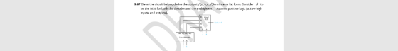 3.67 Given the dircuit below, derive the output f(a c d)in minterm list form. Consider be the MSB for bath the decoder and th
