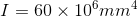 I=60\times 10^{6}mm^{4}