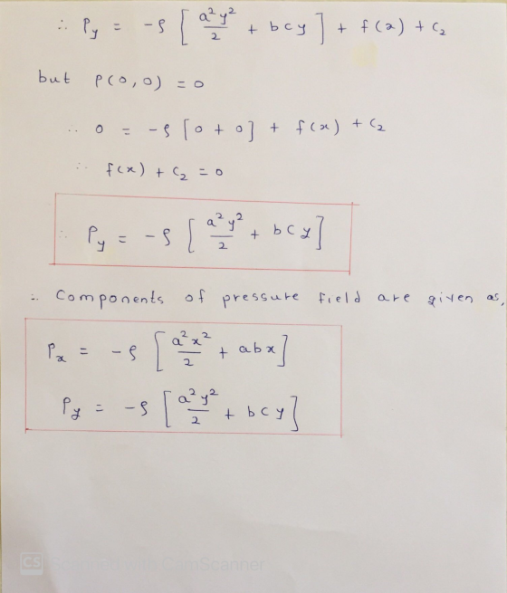 a² : Py = -S Lary + bcy ] + f(a) + but pro,o=0 11 - loto] + f(x) + (2 f(x) + z = 0 b c I Py=-9 + cy 2 components of pressure