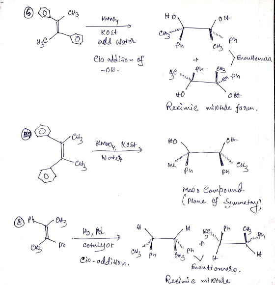 Hon Kmandy MA > KOET add water Cormant ем, Cis addition of Enantionen, -OH. SA w HO Recimie Ott mixture form, og kenno Kost