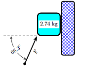 Image for A 2.74 kg block is pushed 1.41 m up a vertical wall with a constant speed by a constant force of magnitude F a
