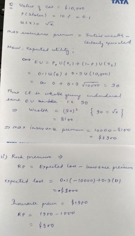 TATA cuk EU-P, u(X, ) (l-pJV(%) wealth- (90): 1