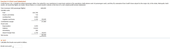 Exercise 6-4 (Part Level Submission) Comfi Airways, Inc., a small two-plane passenger airline, has asked for your assistance