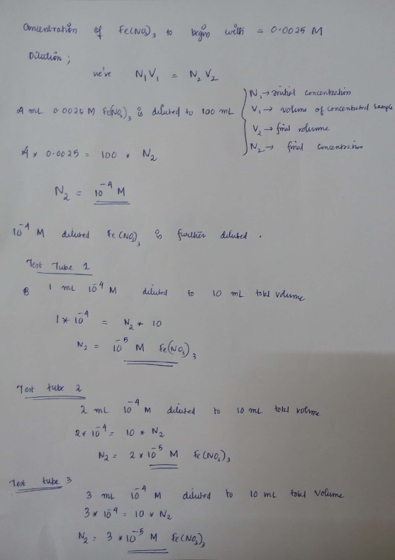 Dilutuen to 100 mL V→ lest Tube 1 I m 164 M d to 10 ml tol vdume 10 let tube 3 3x16 : 10 Na