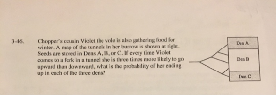 3-46. Den A Choppers cousin Violet the vole is also gathering food for winter. A map of the tunnels in her burrow is shown a