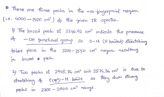 Do There are thinee peaks in the non-bingerprint region Clie, 4000—1500 em) of the given IR spectra. 1) The broad peak at 33