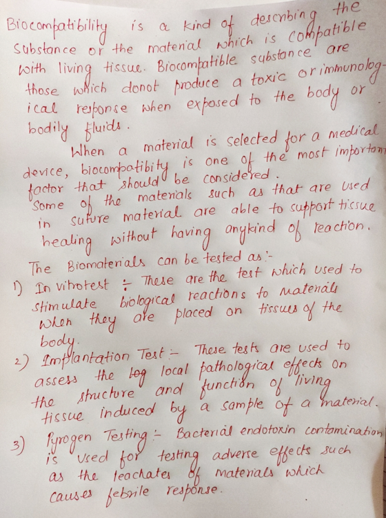 Brocompatibility is a kind of describing 7 ubstance or the material which is compatible with living tissue. Biocombatible sub