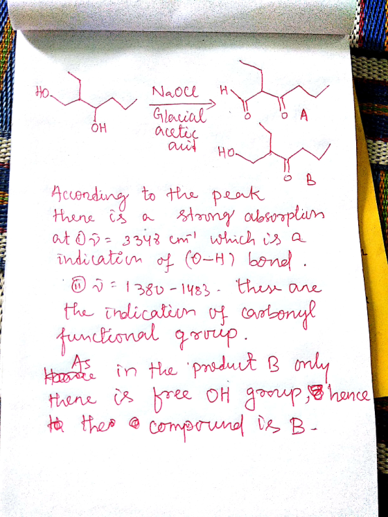 TH) Naoce Glacial Hi !! ! OH acetic and HOL Acconding to the peak thene is a strong absorption at o p = 3348 ent which is a i