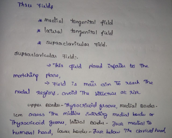 This fields & medial tangenital field * lateral tangenital field 2 supraclavicular ziell. supraclavicular Fields. This field