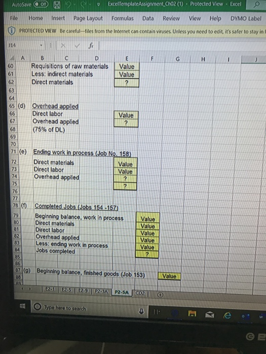 AutoSave 00 R O N Excel TemplateAssignment Cho2 (1) Protected View - Excel File Home Insert Page Layout Formulas Data Review