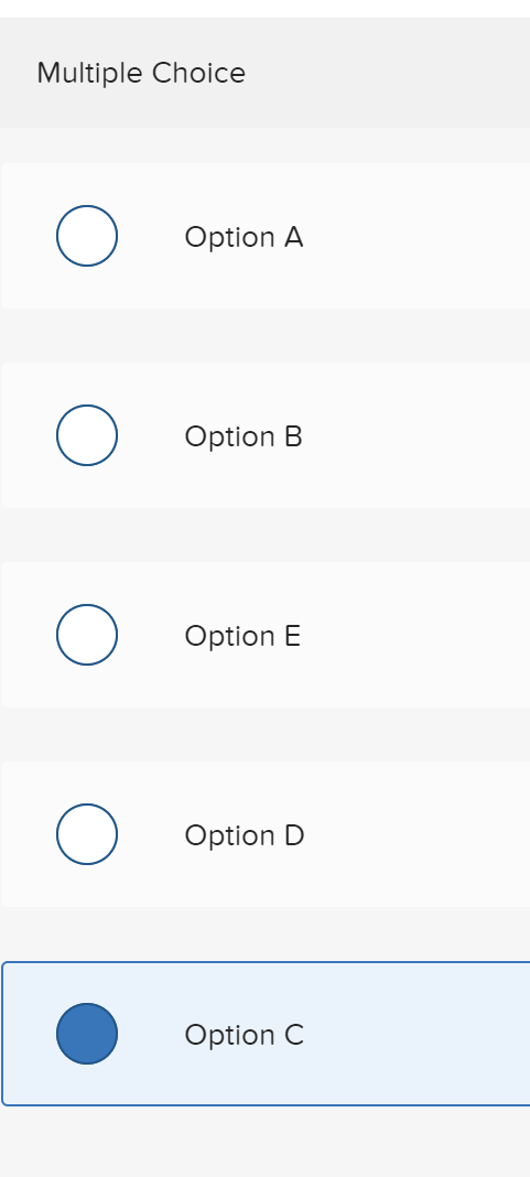 Multiple Choice Option A Option B Option E Option D Option C