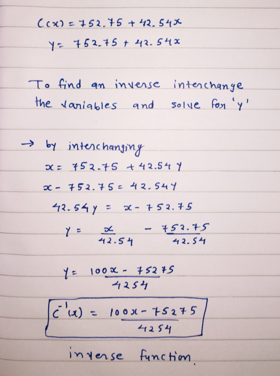Cc%)· 52.ts +ケ2. 54x To find an invense intenchange. the aniales and Solve fny → by intenc hanjiny. χ ะ T52.ts til 2.54 y 千52..+ - 42.51 4 2.51 100 1525 서2$4 intense func hiom