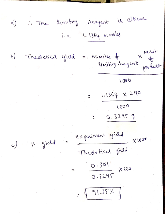 kimiting Acent The alken t. 1364 Mmoles Thesichic idd M.t =M.Mely Gimitiy hgnt pruduct 13C290 O. 3215 9 expiment yi c) jicd T