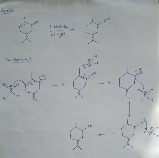 solution V NaB H4 2) Hot Н. Mechanism : 애