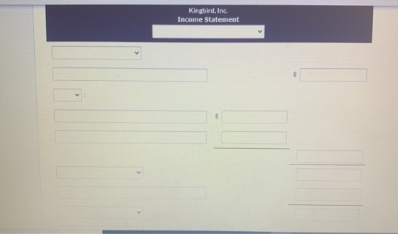 Kingbird, Inc. Income Statement $ $