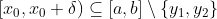 ro , .ro + δ) C la.bl \ {yı,Y2}