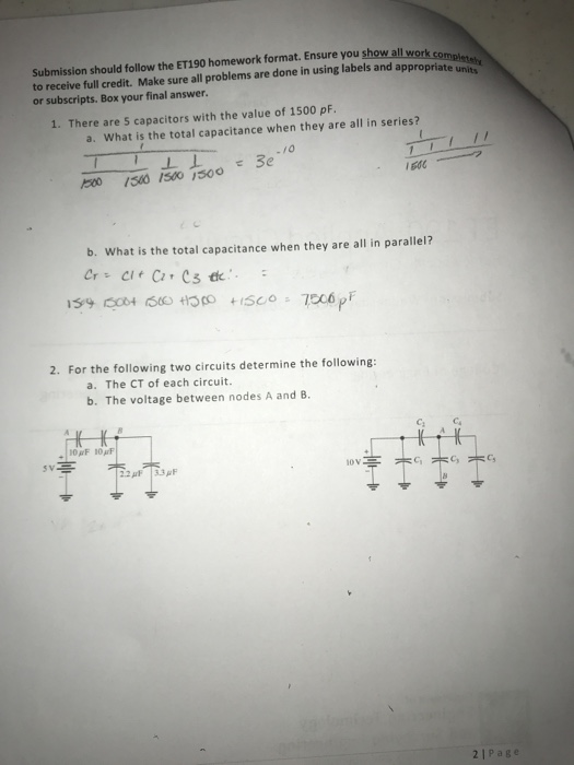 Submission should follow the ET190 homework format. Ensure you show all work completety to receive full credit. Make sure all